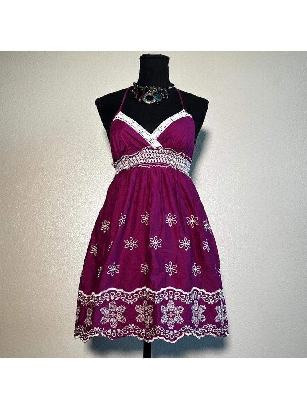 Y2K Pink Babydoll Dress Coquette Lace Trim Halter Mini Dress Long Cami